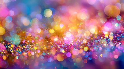 Leinwandbilder - Colorful confetti background with bokeh effect