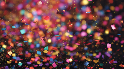 Aufkleber - Colorful confetti background with bokeh effect