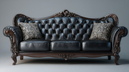 Poster - Classical design and luxury style of the leather sofa isolated