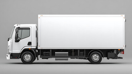 Aufkleber - Car mockup template, white delivery cargo truck on isolated