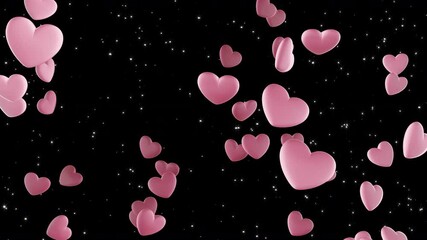 Wall Mural - pink heart moving upwards backgrounds