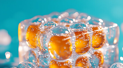 Poster - Frozen Bubbles Clusters in Clear Ice Cube