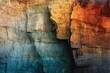 © prophoto - A breathtaking view of layered rock formations, showcasing a stunning blend of earthy and teal hues.
