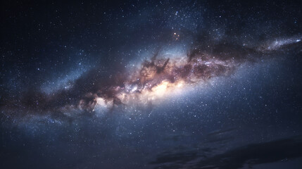 Aufkleber - Milky way galaxy with star and space dust in the universe and deep planet night sky background