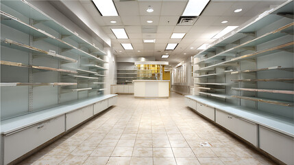 Aufkleber - Pharmacy interior, inside an empty pharmacy