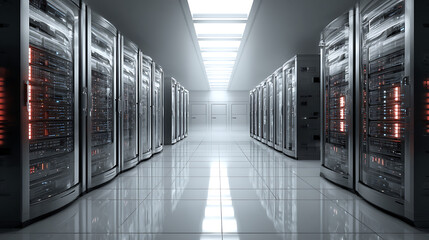 Aufkleber - Server racks in computer network security server room data center, contemporary background, network server room with computers, technology and telecommunication consept