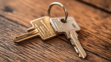 Aufkleber - Key showing key from new house rented leased purchased apartment, moving house, relocation, new house, belongings and furniture, move in the apartment or condominium, new landlord, becoming homeowner