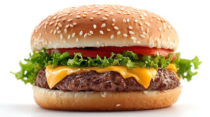 Poster - Hamburger isolated on white