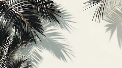 Aufkleber - palm leaves shadow frame background overlay effect