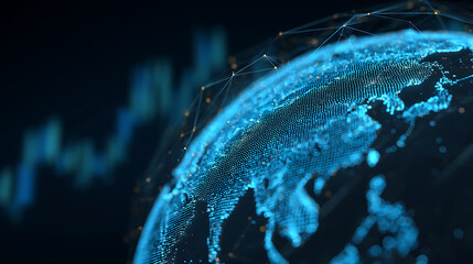 Aufkleber - Global economy and technology concept, fintech financial technology