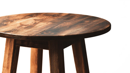 Poster - Round wooden bistro table isolated
