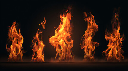 Aufkleber - Realistic fire flames isolated