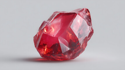 Poster - Red crystal gemstone isolated
