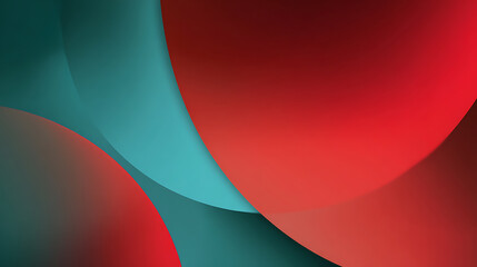 Poster - Red and cyan abstract background, colorful red, teal colors, design wallpaper, graphic digital pattern with modern shapes, 4k high end backdrop, simple, clean design for web banner or website