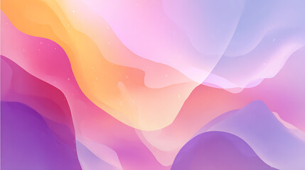 Aufkleber - Pastel colorful background, orange pink and purple colors, fluid abstract geometric shapes, ideal for web illustration or backdrops, high end wallpaper, modern, clean textures