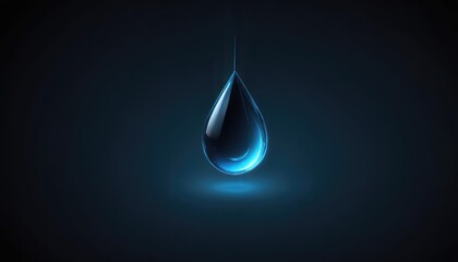 Fototapete - Dark liquid droplet, illuminated subtly