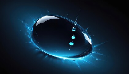 Fototapete - Fluid, vibrant, dark-toned sphere with splashes