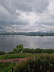 Canvas Print - This is the scenery of the Namhan River in Korea.