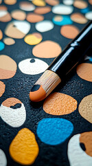 Leinwandbilder - Close-up of a Stylus on a Colorful Circular Pattern