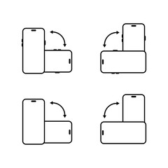 Poster - Rotate modern smartphone device icon set. Mobile phone rotation sign symbol
