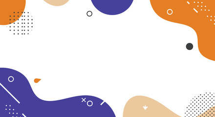 Poster - Abstract geometric shapes background with orange blue and beige colors modern minimal design vector illustration 