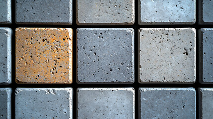 Poster - Grey and Brown Concrete Tiles Texture Background