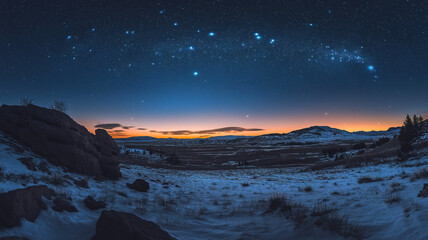 Wall Mural - twinkling stars covering the dark night sky creating a magical and serene space atmosphere