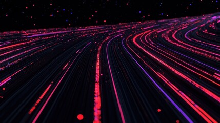 Poster - Abstract digital lines, swirling lights, futuristic background