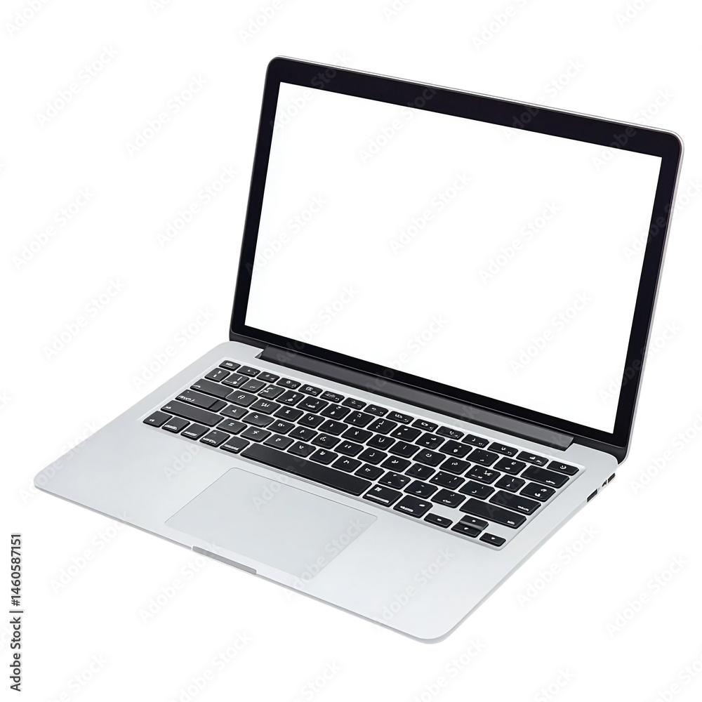 Laptop computer with blank screen isolated on white background Remove ...