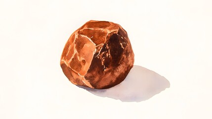 Poster - Detailed illustration of a multifaceted, earthy-toned stone.