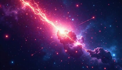 Wall Mural - abstract meteor shower background, cosmic dust and nebula perfect for science fiction, fantasy, and 