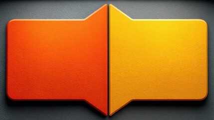Poster - Yellow and orange arrow signifying minimalist reversal icon concept for clean shift in market trends and financial growth