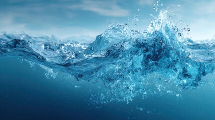Poster - Water splashes creating ripples on a calm surface representing minimal chaos and underlying disorder in clean spaces