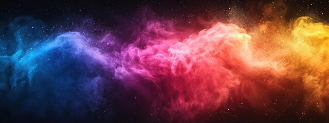 Wall Mural - A vibrant and dynamic display of colors in space.