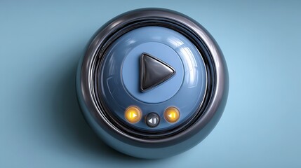 Poster - 3D Play Button  Media  Control  Interface  App Icon