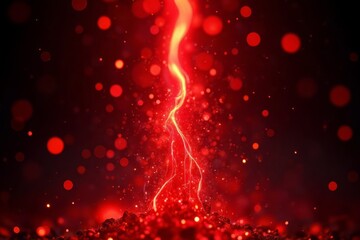 Fototapete - Vibrant red energy burst against a dark background.