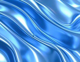 Poster - Abstract Blue Silk Fabric Texture Background