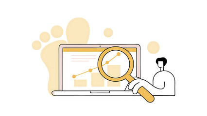 Aufkleber - website visitor tracking or digital footprint analyze user behavior or track bounce rate concept bus