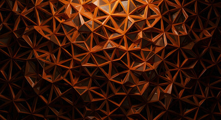 Poster - Geometric Bronze Structure: A captivating image featuring a mesmerizing display of a geometric form composed of bronze, with the interplay of light and shadow accentuating its multifaceted surface.