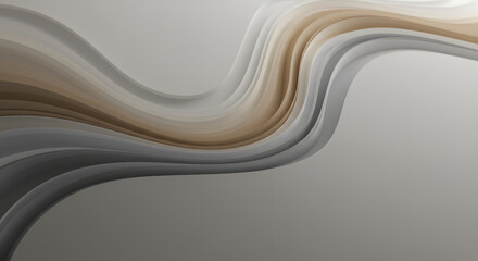 Poster - Ethereal Flowing Lines: An abstract visual journey of flowing lines, characterized by their graceful, organic curves, and a soft gradient that gives a dynamic dimension