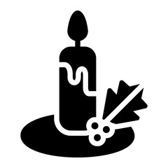 Wall Mural - candle solid icon