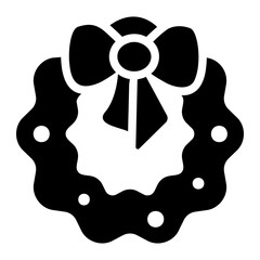 Wall Mural - door wreath solid icon
