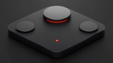 Poster - Minimalist Black 3D Rendered Tech Gadget with Buttons