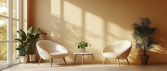 Wall Mural - Interior of a modern living room coffee table