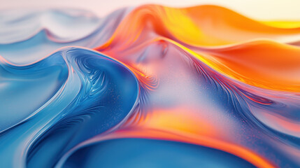 Poster - side angle view of a realistic 4k abstract background showcasing a beauty in the undulating 3d waves