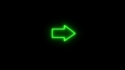 Wall Mural - Neon light arrow icon. traffic directional arrows sign. Abstract directional arrow icon