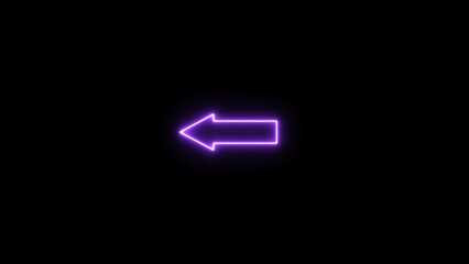 Wall Mural - Glowing neon arrow icon and direction sign concept illustration. Neon light arrow icon. traffic directional arrows sign.