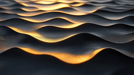 Poster - realistic 4k elegance is displayed in a 3d abstract background with side lighting, showing undulatin
