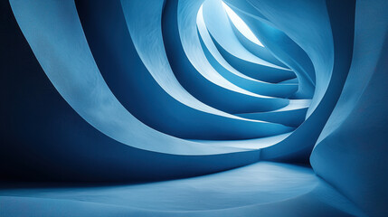 Poster - an elegant 3d background featu abstract curves in realistic 4k, shown from a side angle, evokes a se