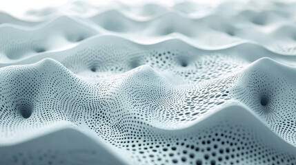 Poster - A realistic abstract environmental background with porous 3D wavy surface and detailed organic texture in 4K resolution creates a visually captivating scene.